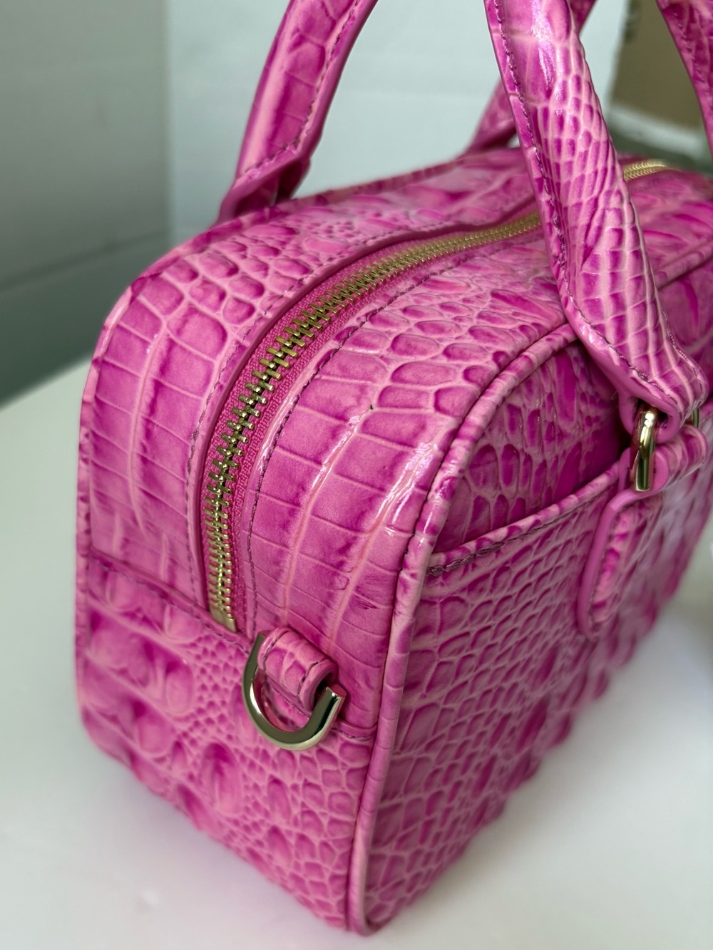 BRAHMIN Candy Pink Melbourne Collection Mara Mini Satchel Bag - - Picture 9 of 15